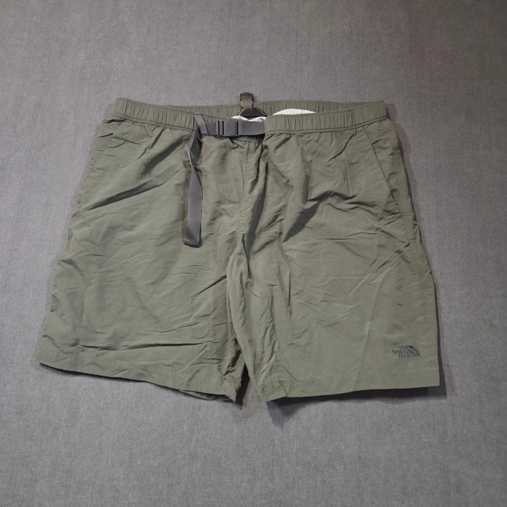The North Face Hiking Shorts Mens XXXL Green Belted Elastic Waist Mesh Lined